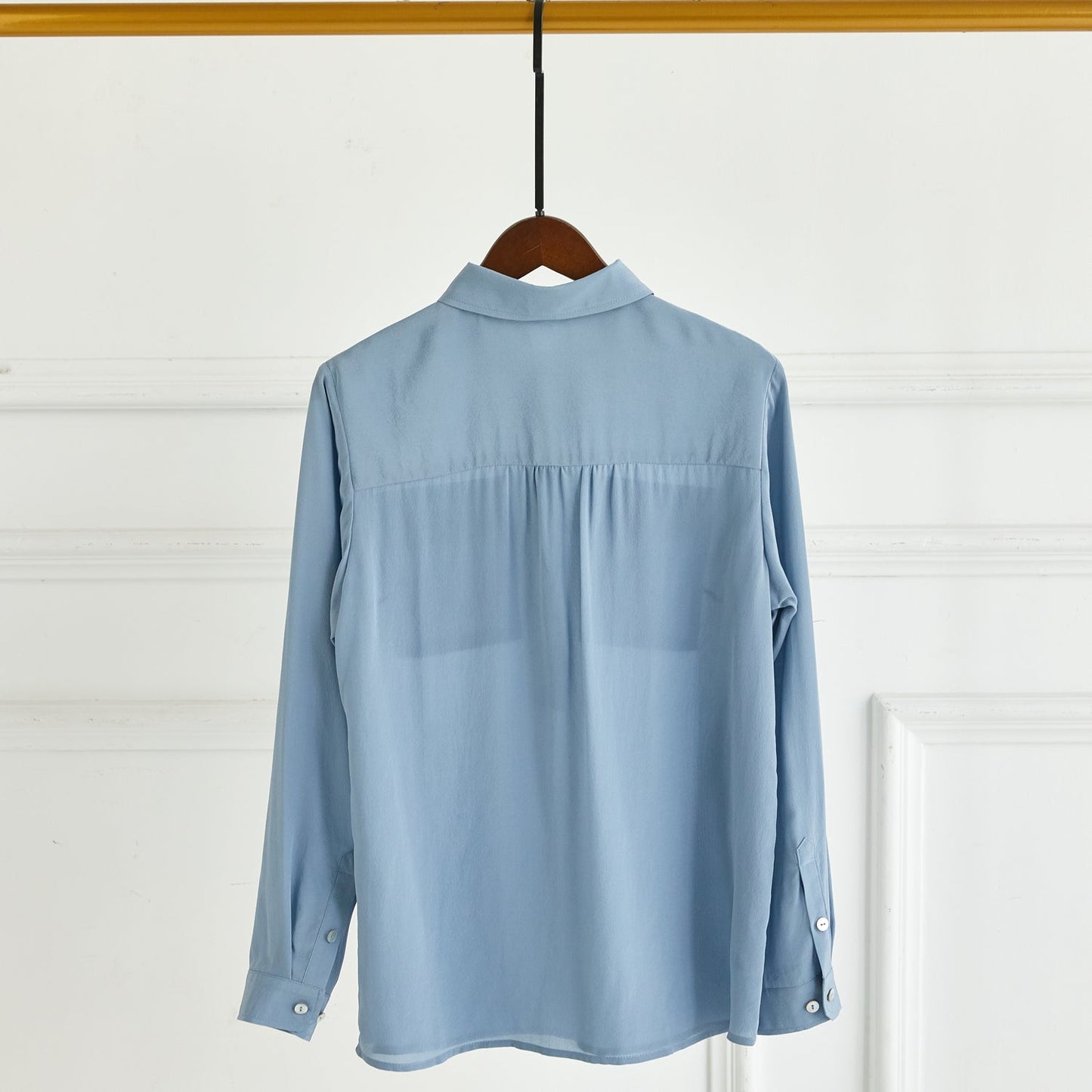 Pure Silk Long Sleeve Relaxed Fit Blouse | Elva | 14 Momme Silk Crepe