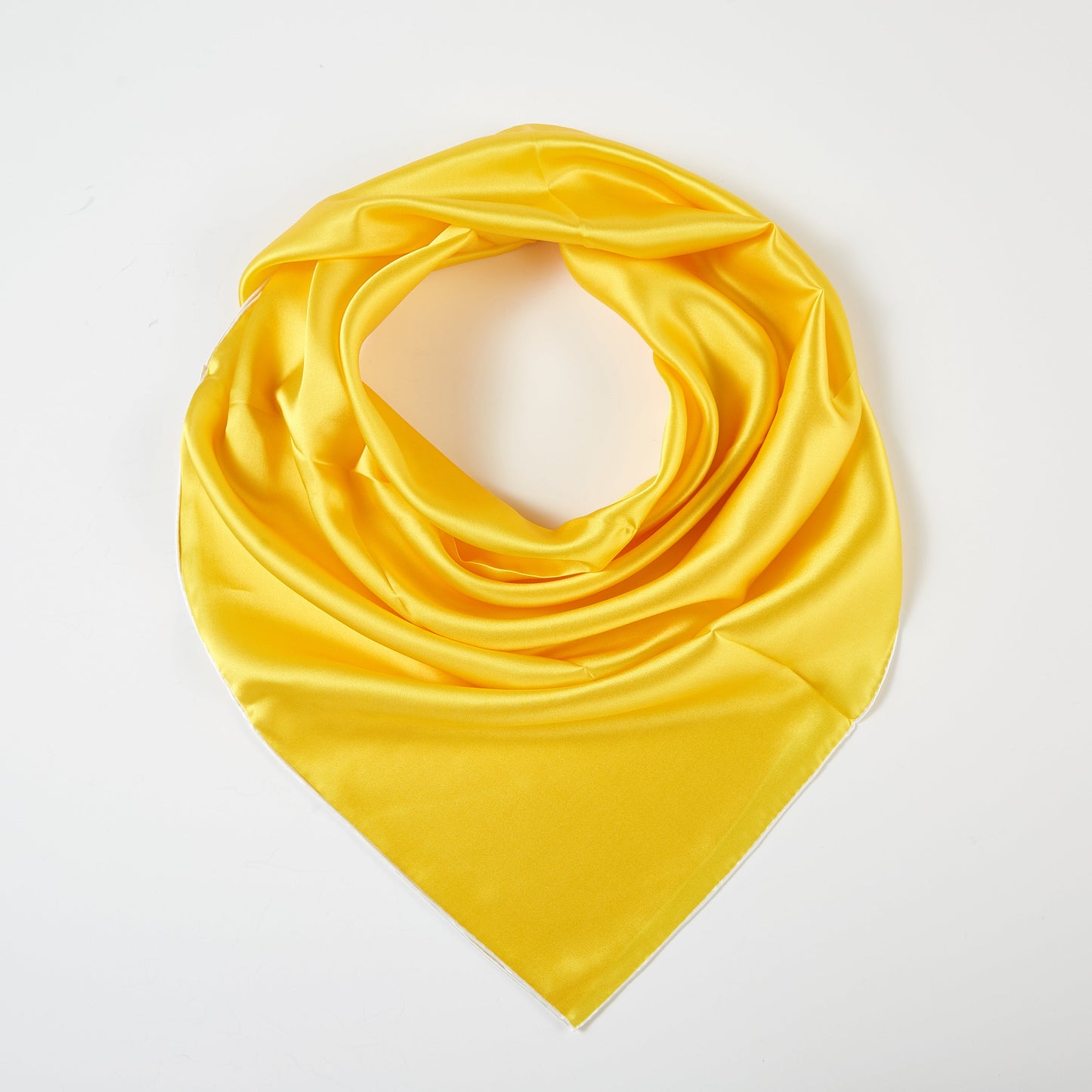 Daffodil Pure Silk Scarf | Ivory, Lemon Yellow, Gold | Small Head Scarf or Large Square Shawl | Solid Colour Collection