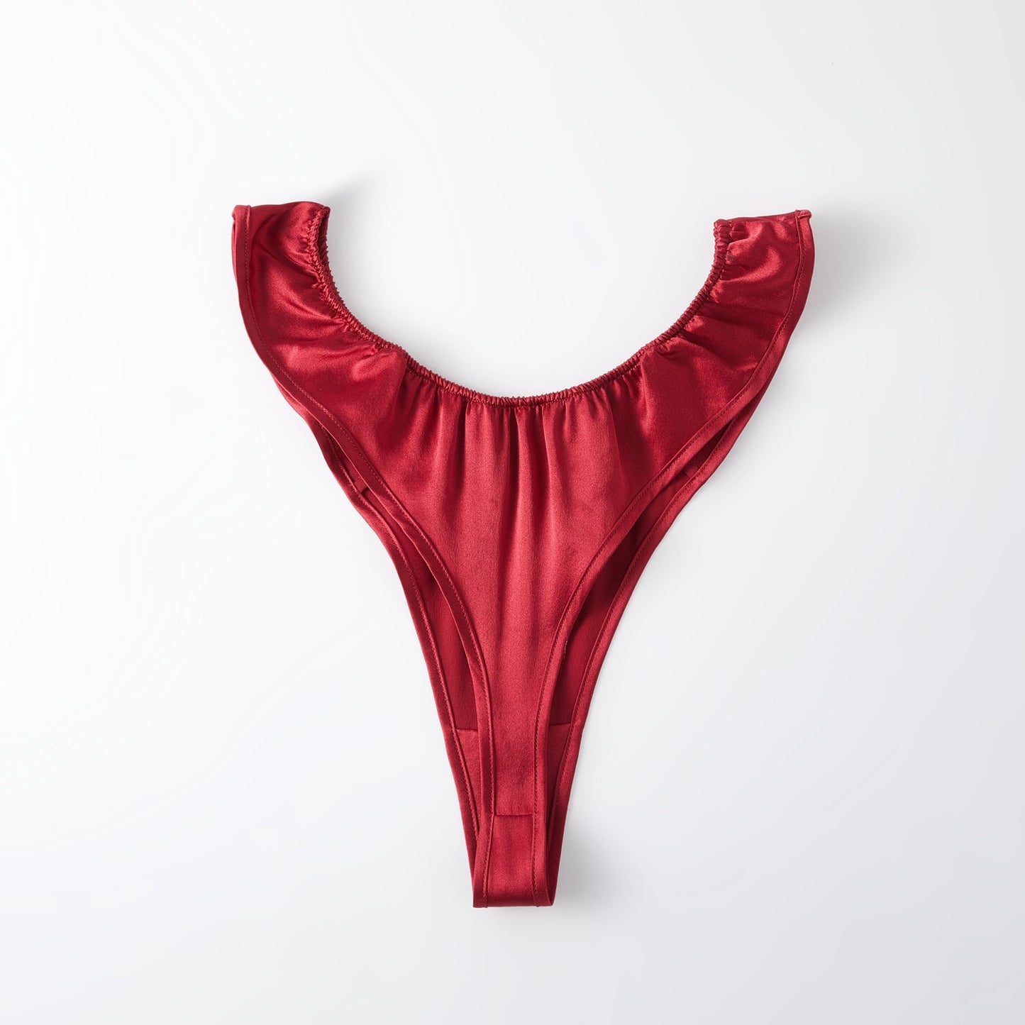 Ruby Pure Mulberry Silk T-String Panties | Mid to High Waist Thong | 22 Momme | Float Collection