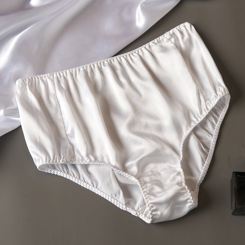 Pearl White Pure Mulberry Silk French Cut Panties | High Waist | 22 Momme | Float Collection