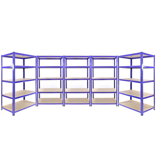 3 x Q-Rax Racking Blue 90 x 50 x 180cm + 2 x Racking Blue 120 x 50 x 180cm