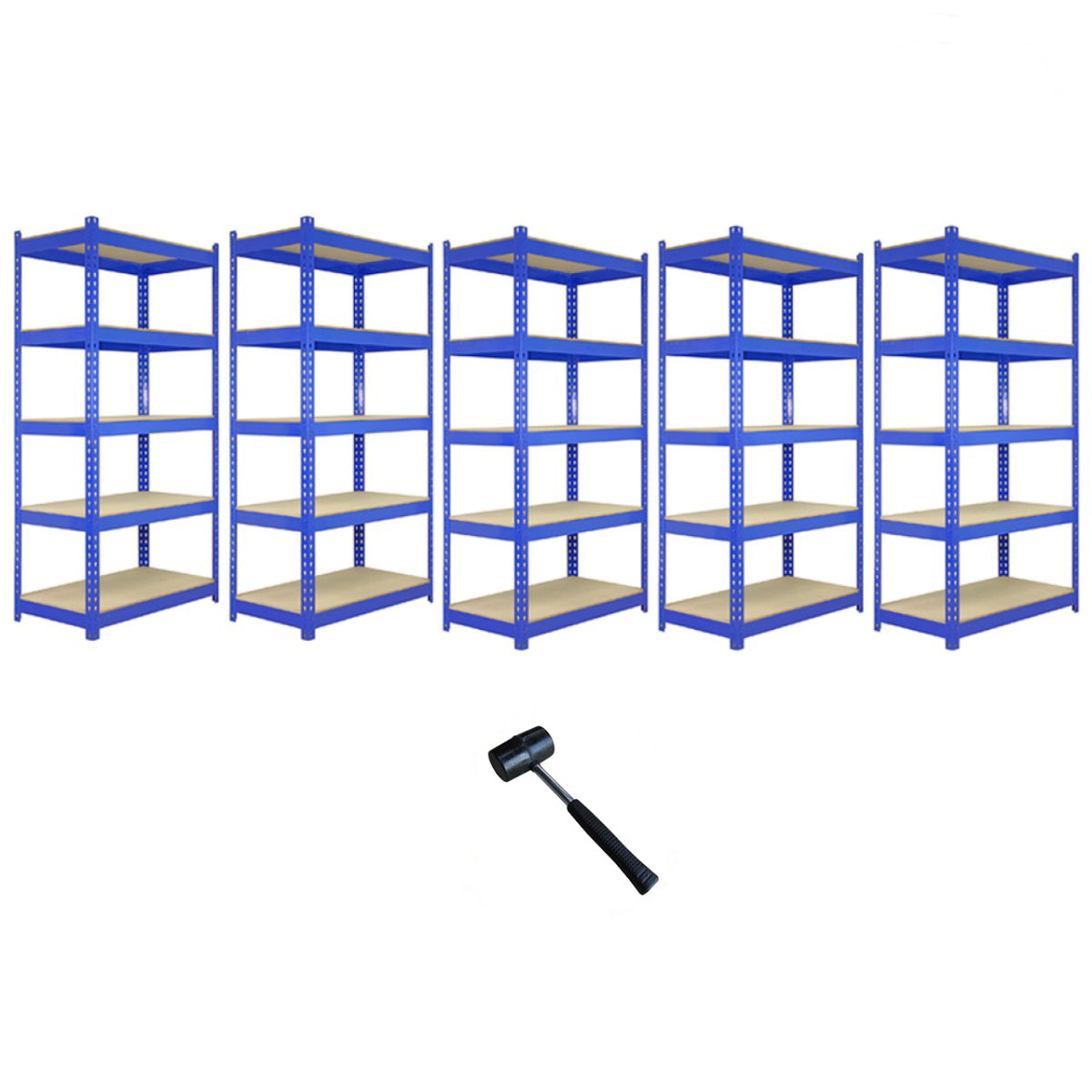 5 x Q-Rax Blue Metal Racking Units 90 x 50 x 180cm