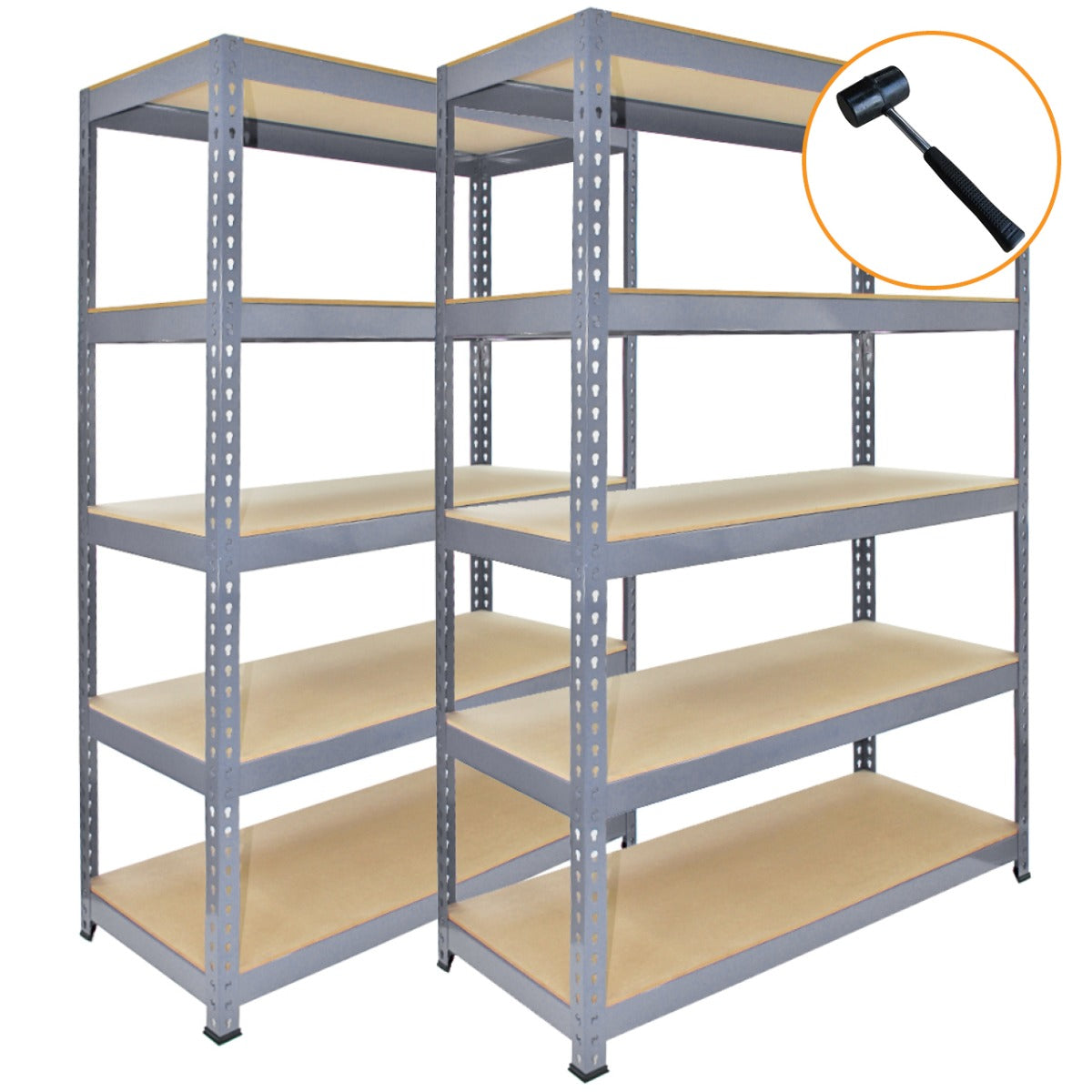 3 x Q-Rax Grey Metal Racking Units 120 x 50 x 180cm