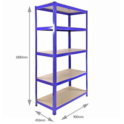 4 x 90cm Blue Storage Racks with 4200kg Capacity, Free Bay Connectors and Mallet