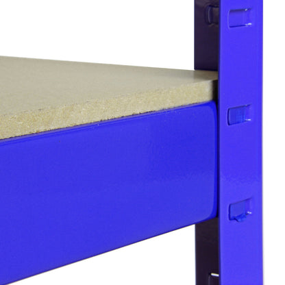 4 x 90cm Blue Storage Racks with 4200kg Capacity, Free Bay Connectors and Mallet