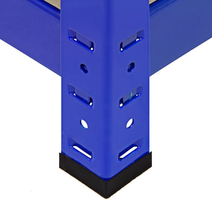 4 x 90cm Blue Storage Racks with 4200kg Capacity, Free Bay Connectors and Mallet