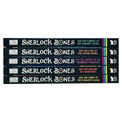 Adventures of Sherlock Bones By Tim Collins 5 Books Collection Set (Horror of the Haunted Castle, Mischief in Manhattan, Curse of the Pharaoh's Mask, Mystery of the Vanishing Magician and 1 More)