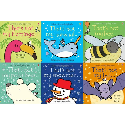 Touchy-feely That's Not My Series 6 Books Collection Set( That's not my flamingo, That's Not My Narwhal, That's Not My Bee, That's Not My Polar Bear, That's Not My Snowman, That's Not My Bat )