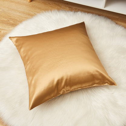 Gold Pure Mulberry Silk Cushion Cover | 22 Momme | Float Collection | Throw Pillow Cover with Zipper