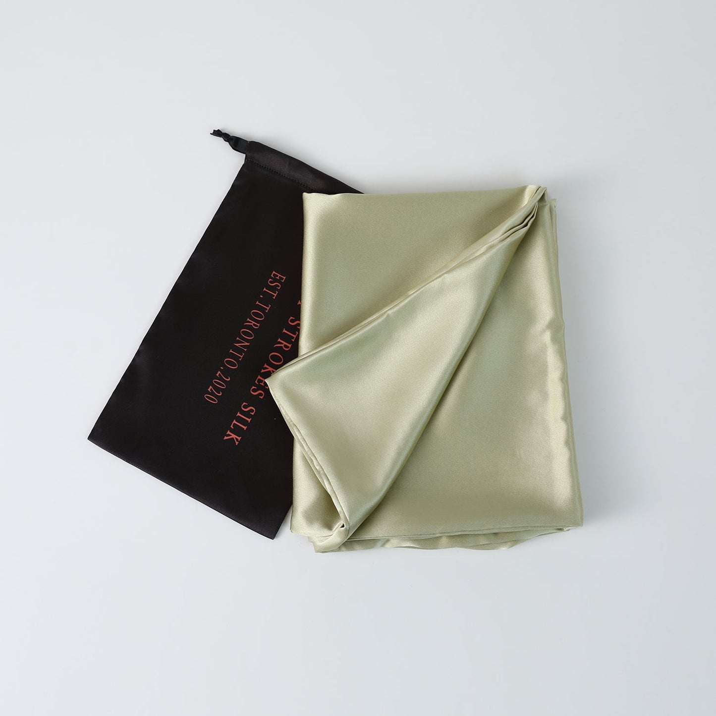 Wasabi Green Luxury Pure Mulberry Silk Pillowcase | Queen | 32 Momme | Drape Collection