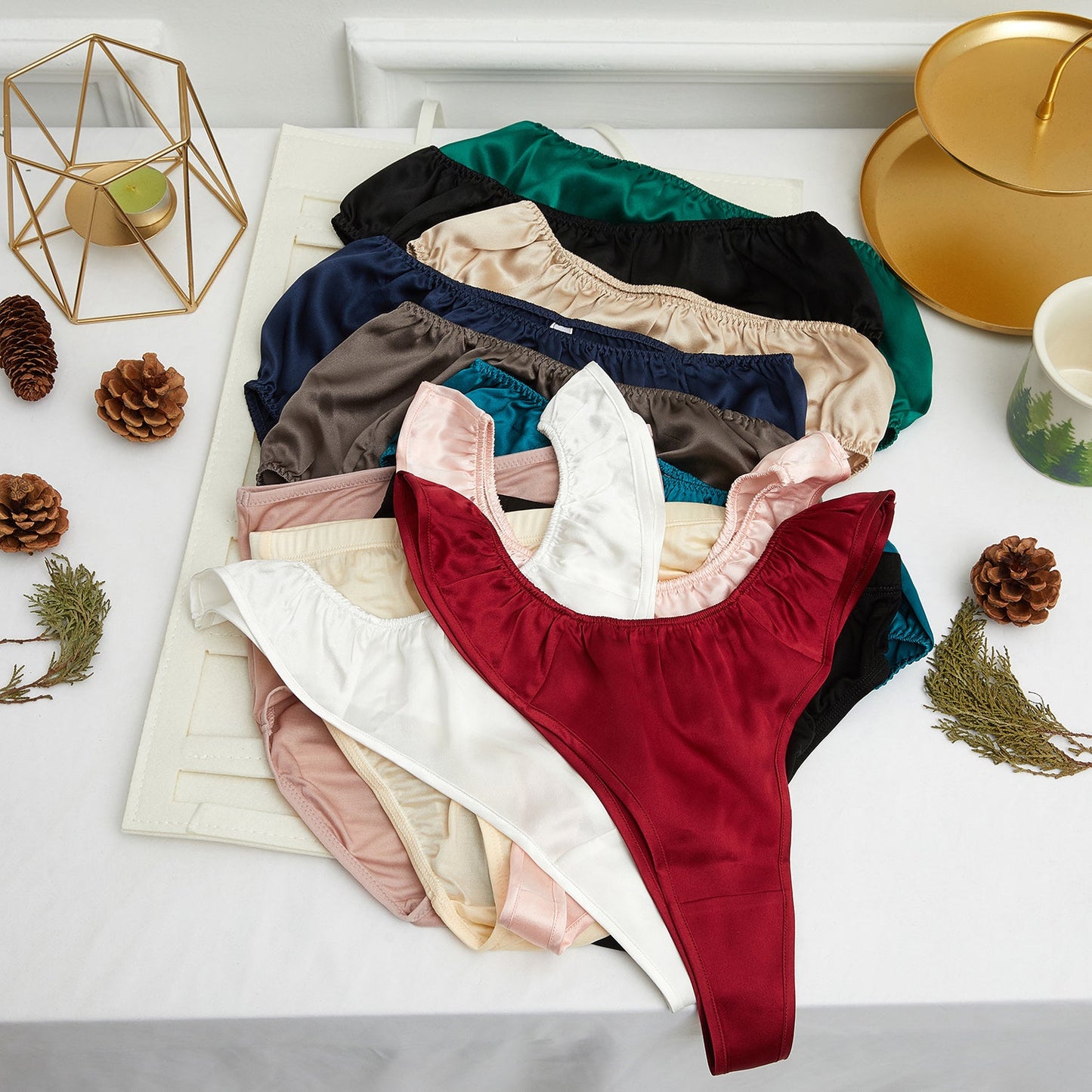 Luxury Lingerie Advent Calendar for Women with 12 Days Countdown Silk Panties | Reusable Ready Filled Christmas Gift