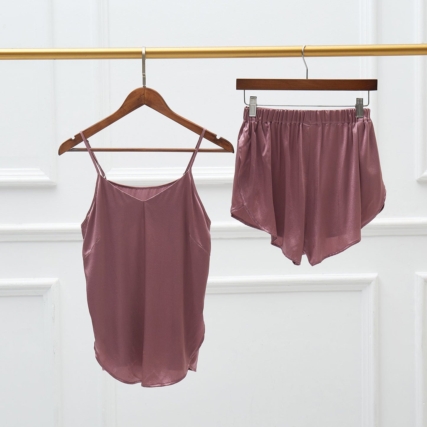 Cocoa Purple Pure Mulberry Silk Petal Shorts | Mid-Waist | Silk Charmeuse Handmade Bridal Shorts | Soar Collection