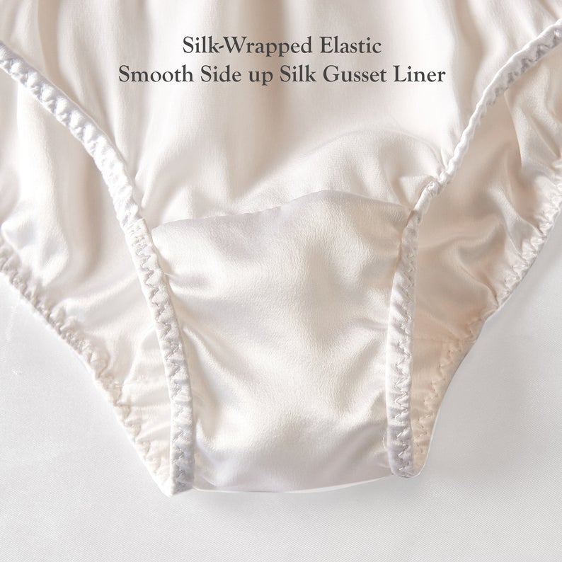 Pearl White Pure Mulberry Silk Bikini Panties | Mid Waist | 22 Momme | Float Collection