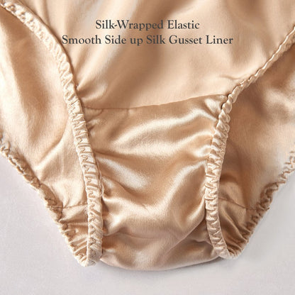 Beige Pure Mulberry Silk French Cut Panties | High Waist | 22 Momme | Float Collection