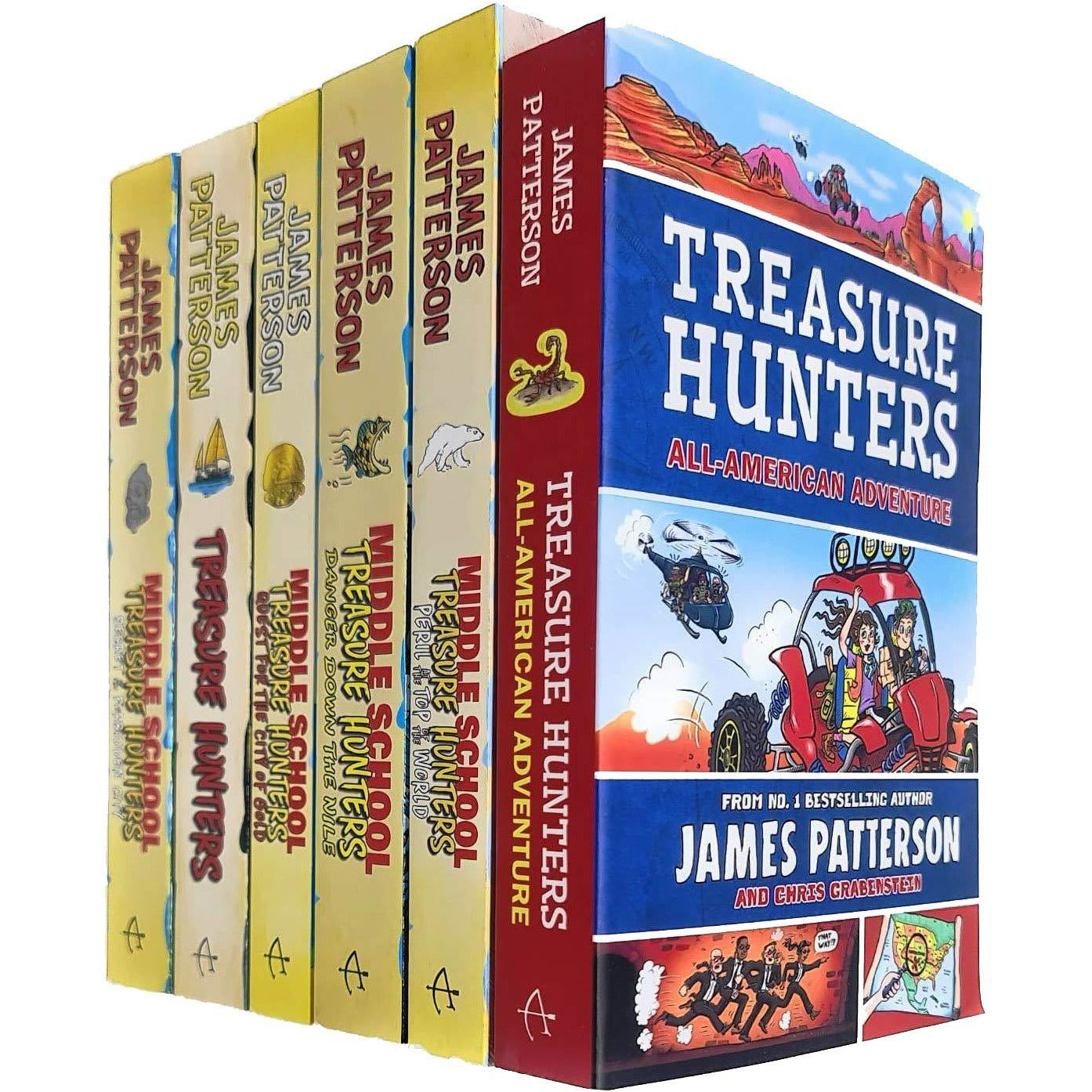 Treasure Hunters Middle School Series 1-6 Books Collection Set By James Patterson - books 4 people