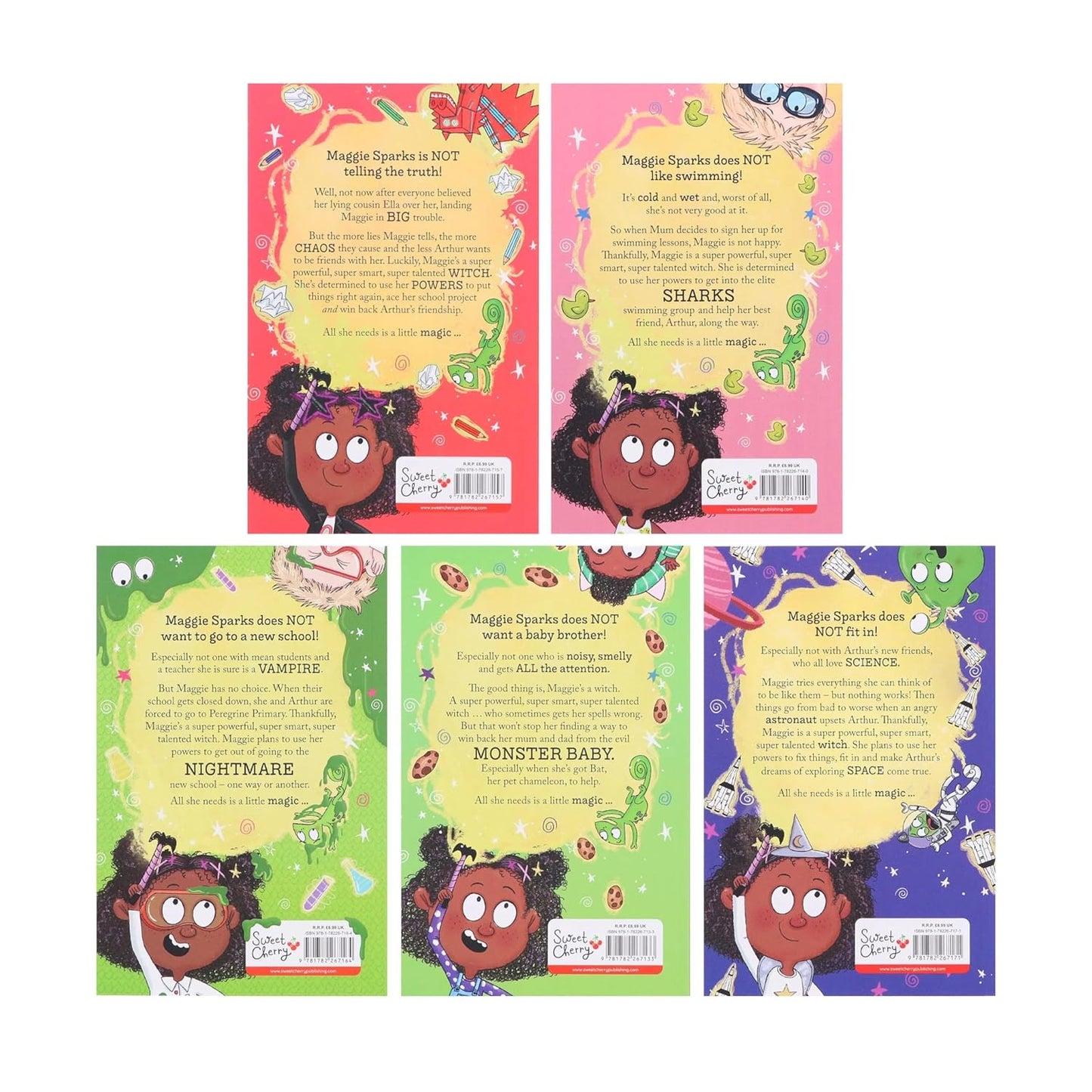 Maggie Sparks Series 5 Books Collection Set: A Witch and her Adventures with Aliens, Monsters, Slime and more by Steve Smallman (Free Audio Book)