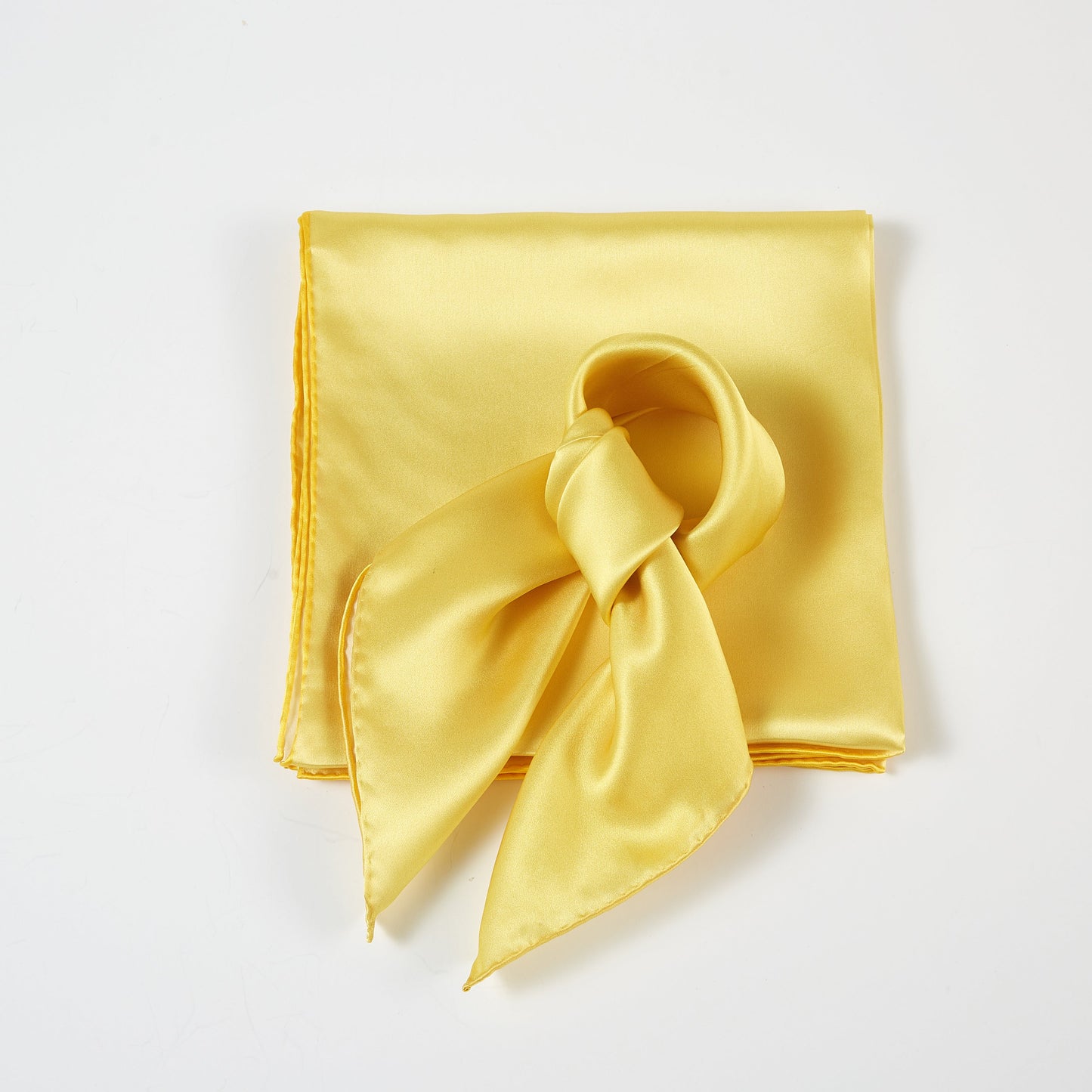 Daffodil Pure Silk Scarf | Ivory, Lemon Yellow, Gold | Small Head Scarf or Large Square Shawl | Solid Colour Collection