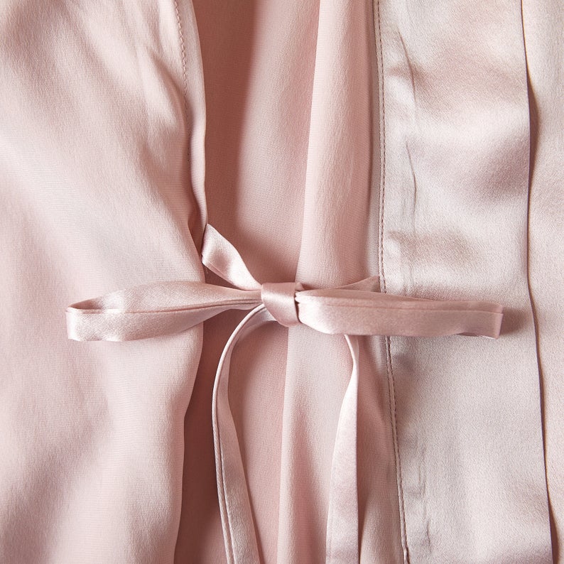 Gift Set | Pure Silk Baby Pink Kimono Robe & Slip Dress | 22 Momme | Float Collection