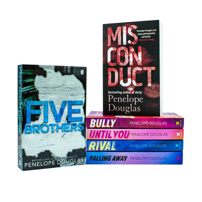 Fall Away Series 6 Books Collection Set by Penelope Douglas (Bully, Until You, Rival, Falling Away, Five Brothers, Misconduct)