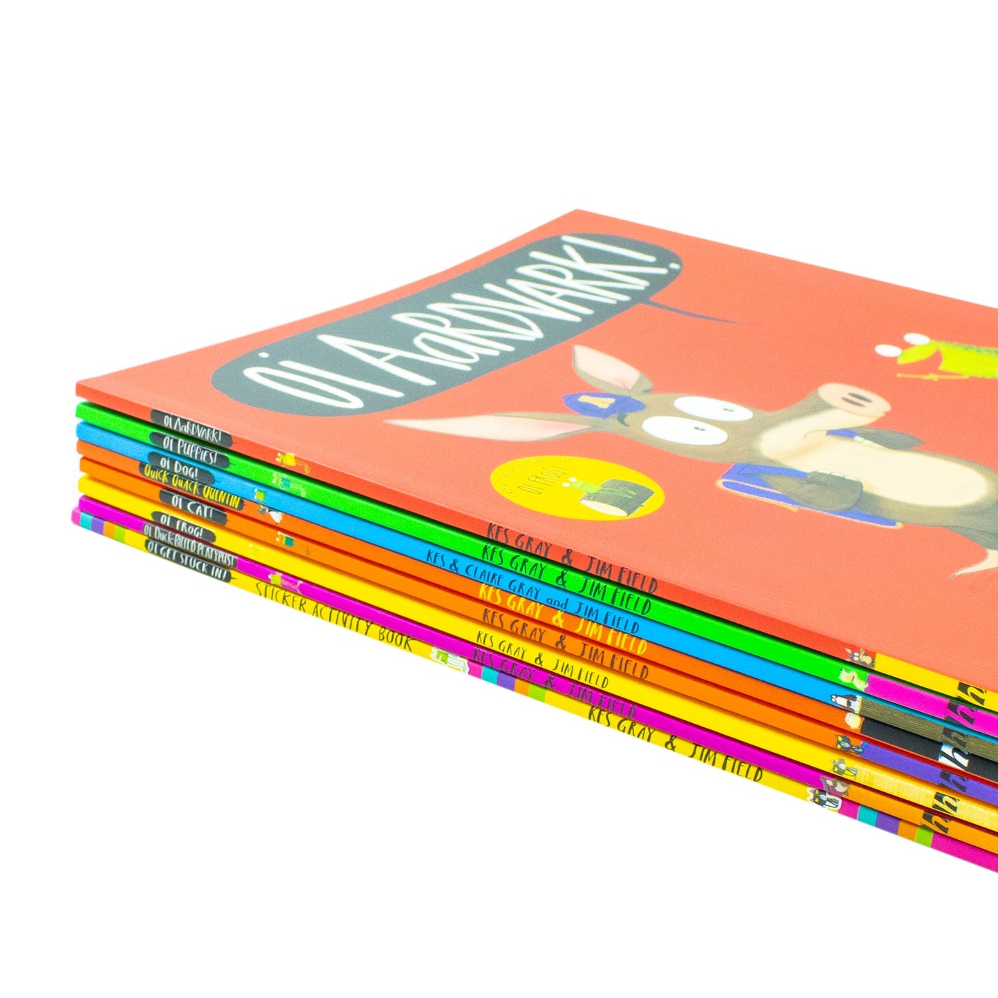 Oi Frog and Friends 8 Books Collection Set By Kes Gray (Oi Frog!, Oi Dog!, Oi Cat!, Oi Get Stuck In!, Oi Puppies!, Oi Duck-billed Platypus!, Quick Quack Quentin and Oi Aardvark!)