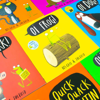 Oi Frog and Friends 8 Books Collection Set By Kes Gray (Oi Frog!, Oi Dog!, Oi Cat!, Oi Get Stuck In!, Oi Puppies!, Oi Duck-billed Platypus!, Quick Quack Quentin and Oi Aardvark!)