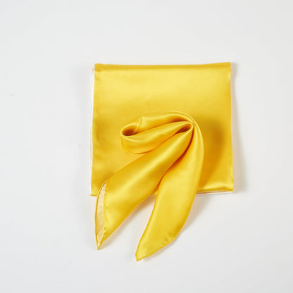 Daffodil Pure Silk Scarf | Ivory, Lemon Yellow, Gold | Small Head Scarf or Large Square Shawl | Solid Colour Collection