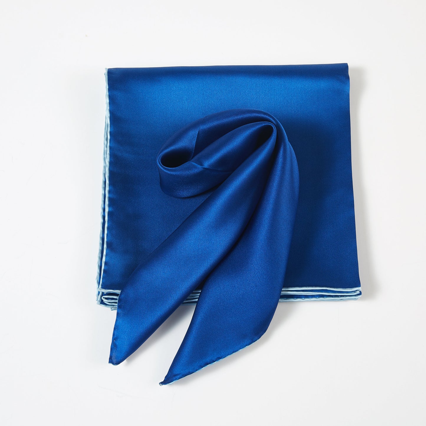 Glacier Pure Silk Scarf | Ice Blue, Sky Blue, Navy | Small Head Scarf or Large Square Shawl | Solid Colour Collection