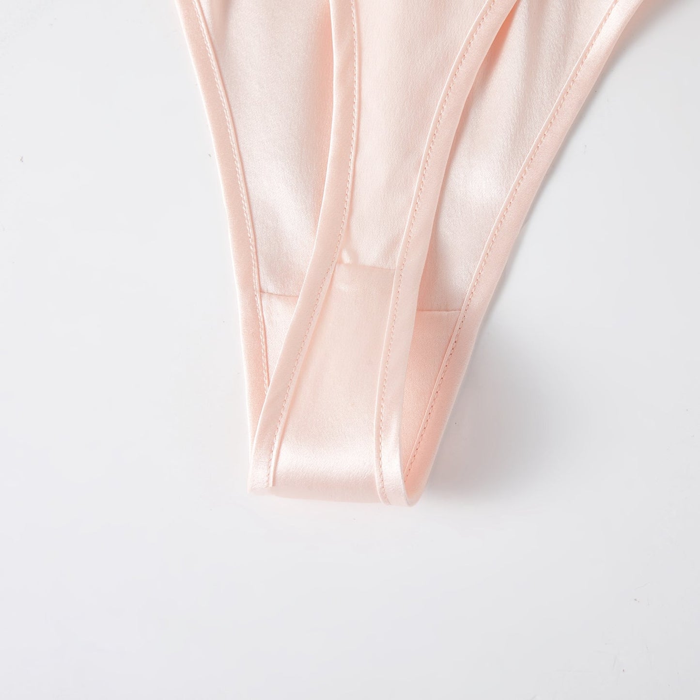 Baby Pink Pure Mulberry Silk T-String Panties | Mid to High Waist Thong | 22 Momme | Float Collection