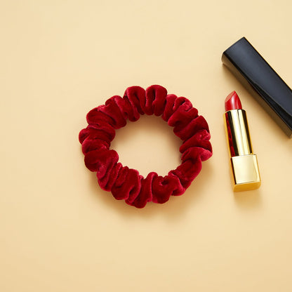 Silk Velvet Handmade Mini Scrunchie | 0.8 Inch | Lipstick Collection