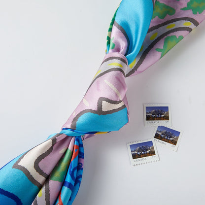 Vancouver Pure Silk Large Square Scarf | Original Artwork | Canadian Scarves Collection