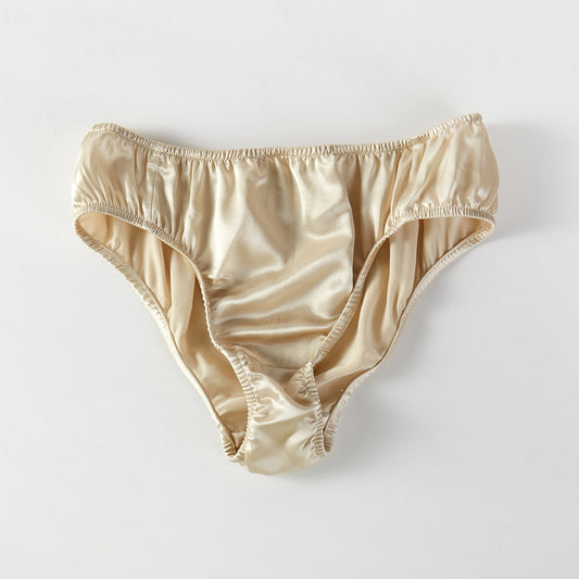 Sample Pure Silk Bikini Size M & L | Oatmeal | Mulberry Silk Pantie