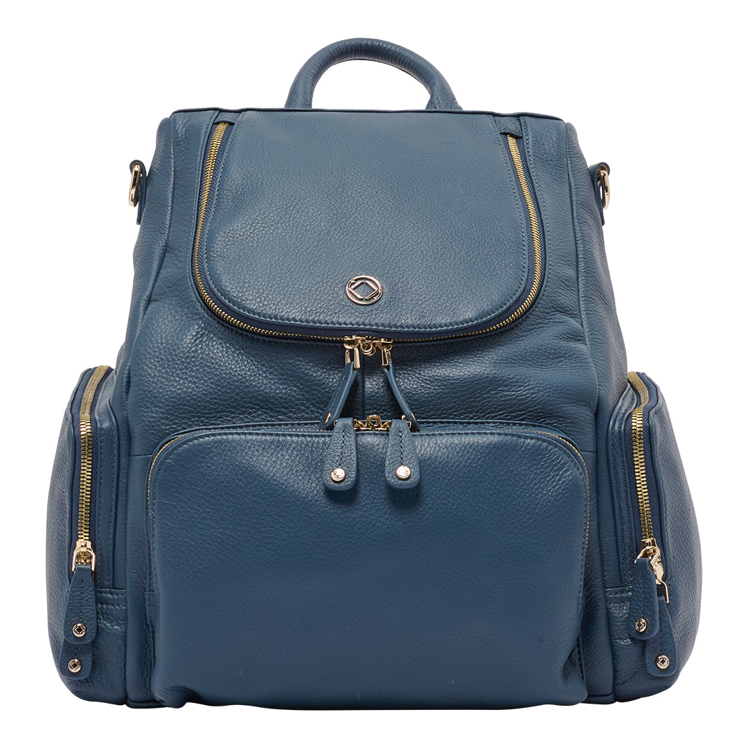 leather backpack, travel bags for women, backpack changing bag leather, Amber Denim