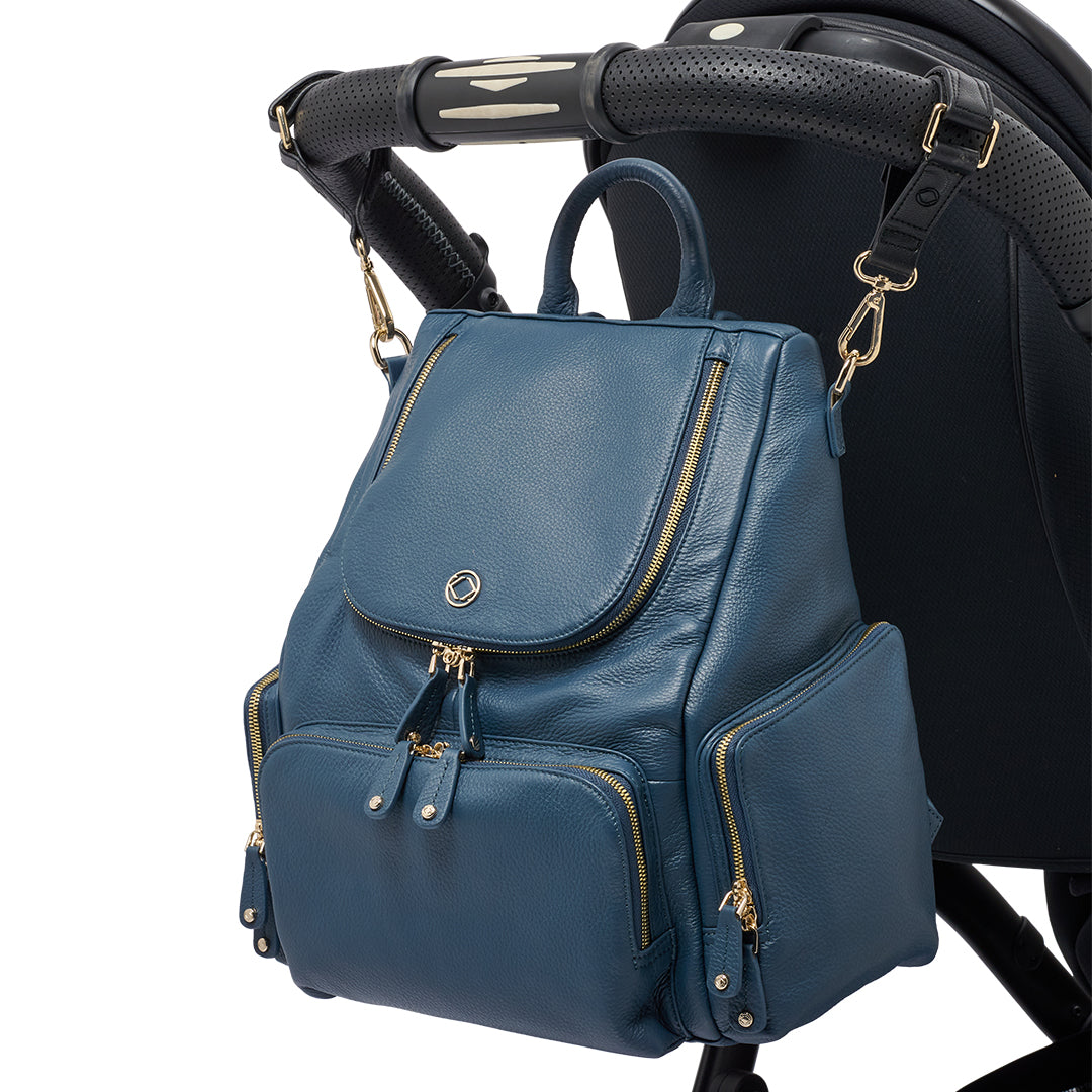 Amber Denim Blue Leather Backpack - Ex Display