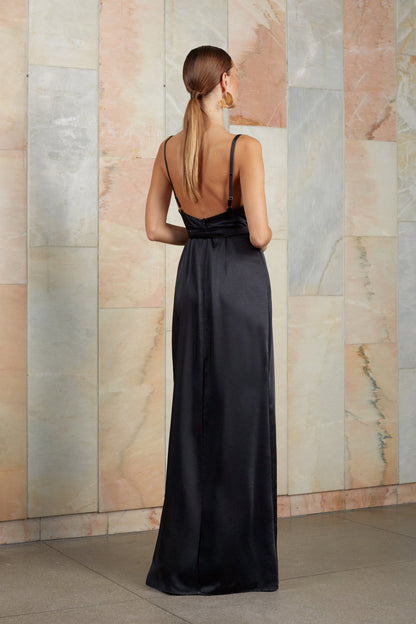 Long evening open back dress