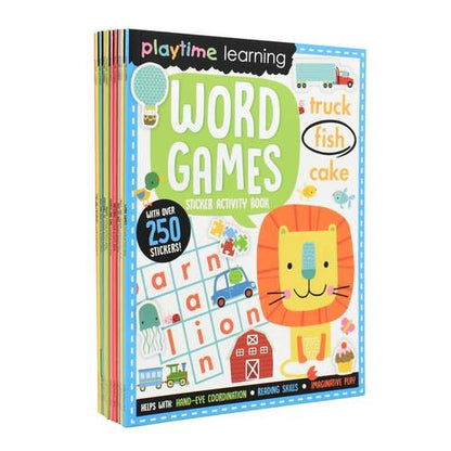 Playtime Learning Numbers Words Colours Sticker Activity 10 Books Set