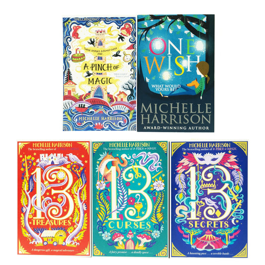 Michelle Harrison Collection 5 Books Set (One Wish, The Thirteen Treasures, The Thirteen Curses, The Thirteen Secrets and A Pinch of Magic)