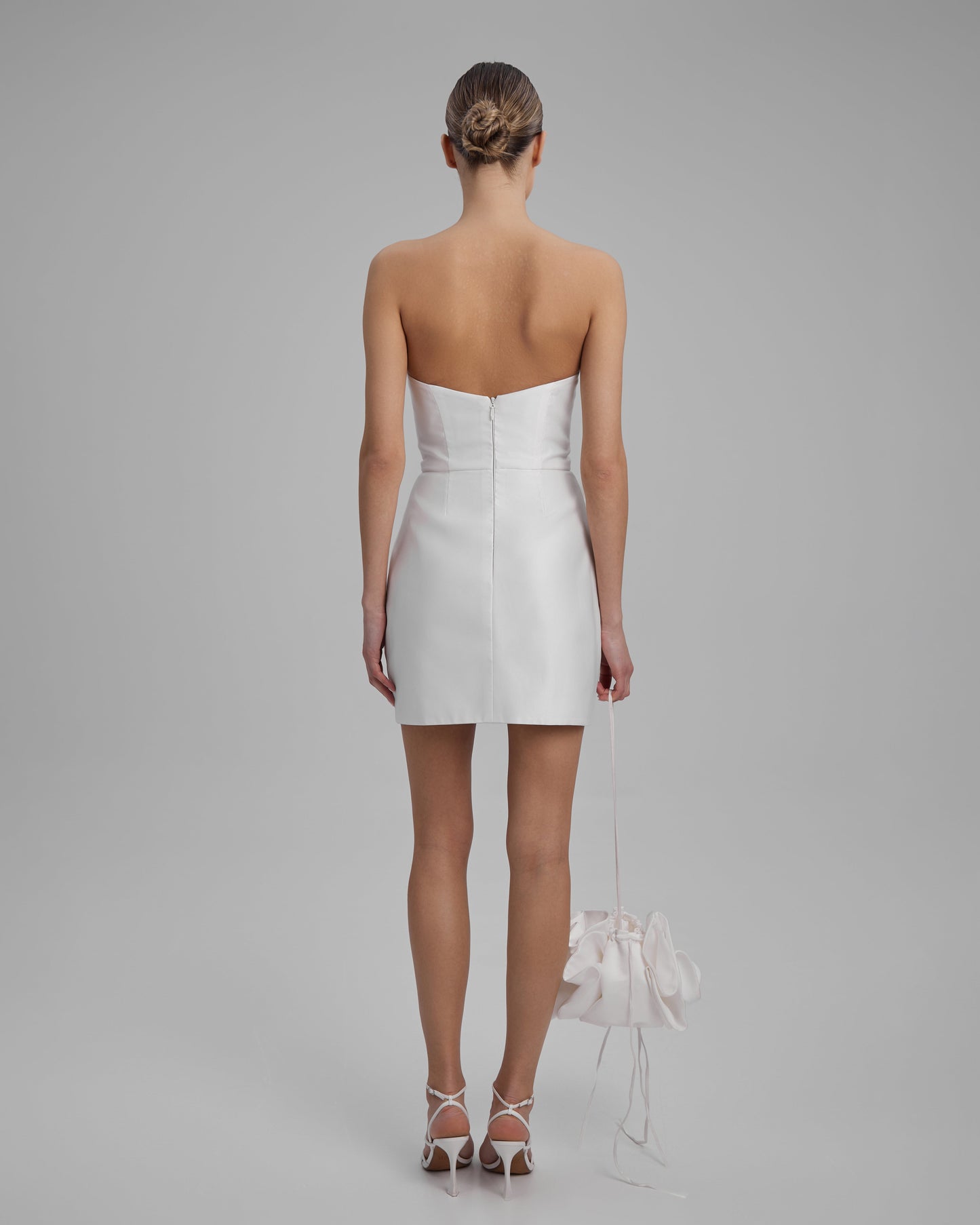 JOY DRESS | strapless mini in white