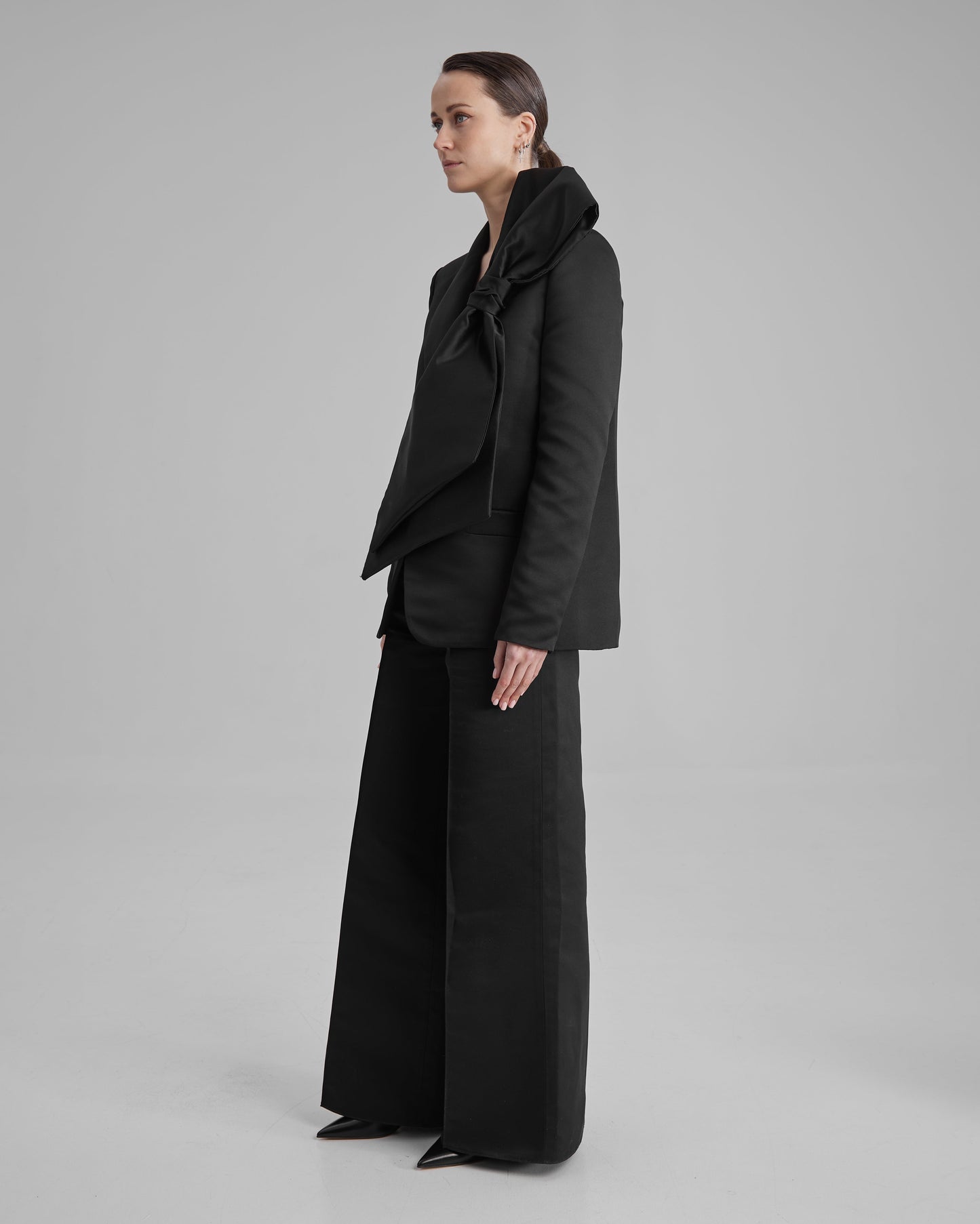 HOPE JACKET + SIDE BOW | oversized blazer in black