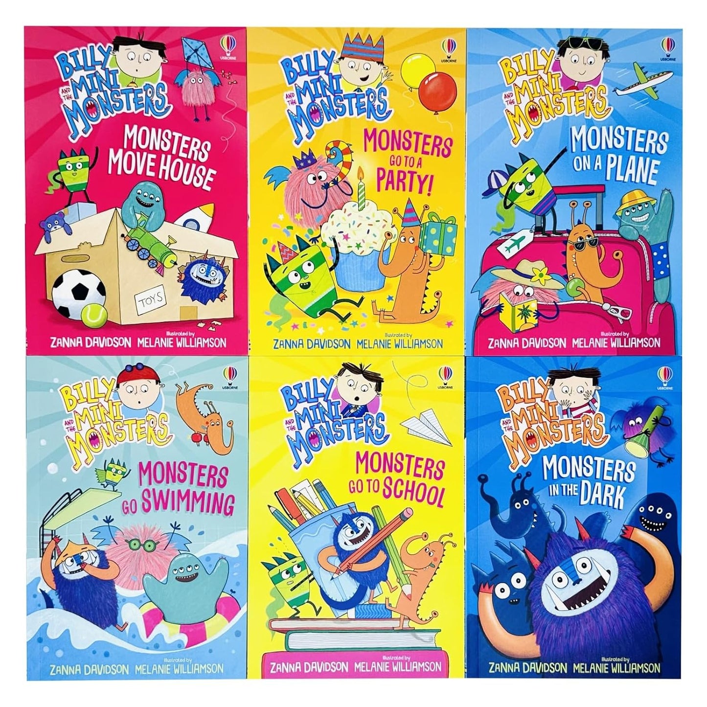 Billy and the Mini Monsters 6 Books Collection Set by Zanna Davidson SERIES 1 (Monsters go to School, on a Plane, In the Dark, Go to a Party! and More)