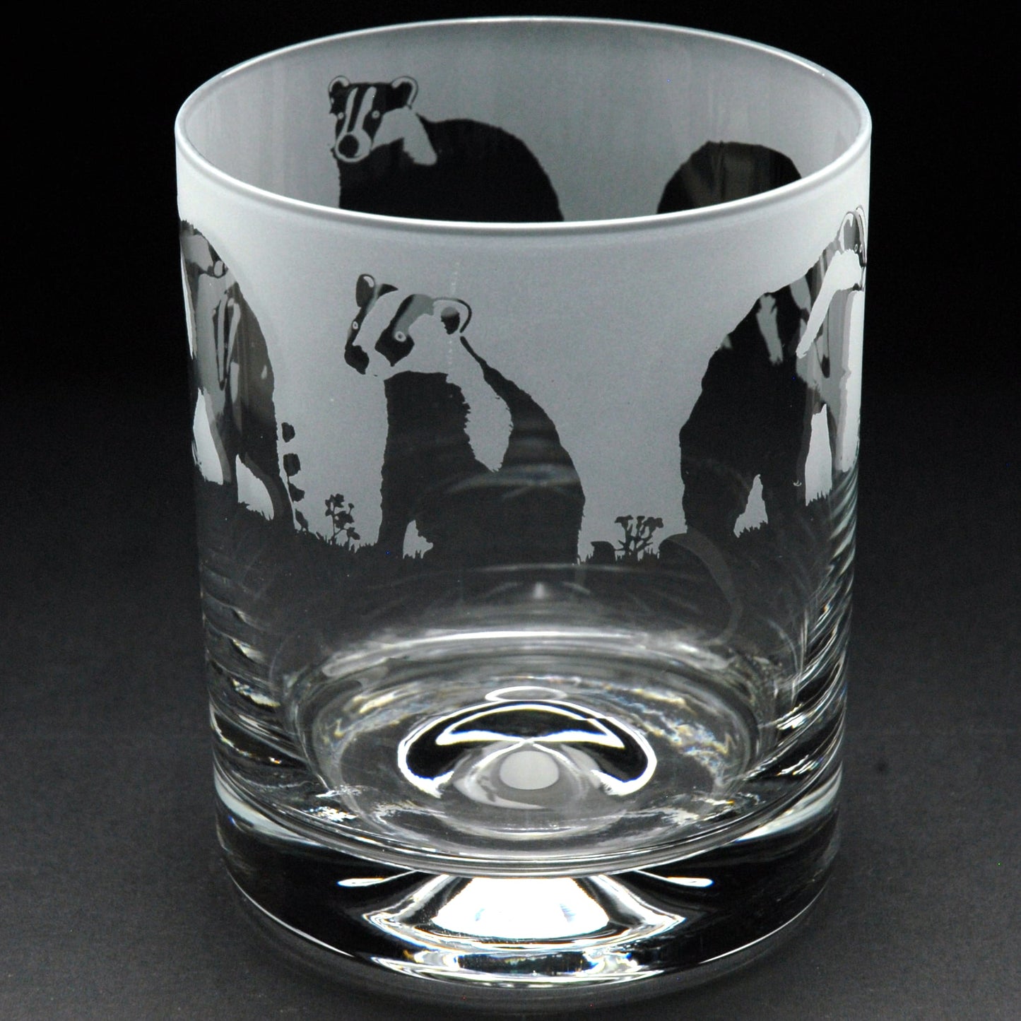 Badger Whiskey Tumbler Glass - Hand Etched/Engraved Gift