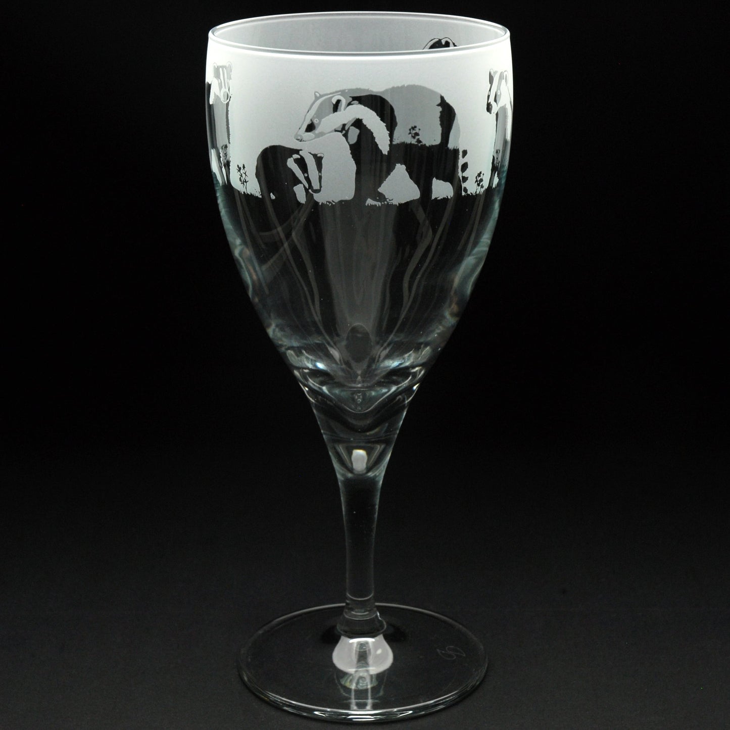 Badger Crystal Wine Glass - Hand Etched/Engraved Gift