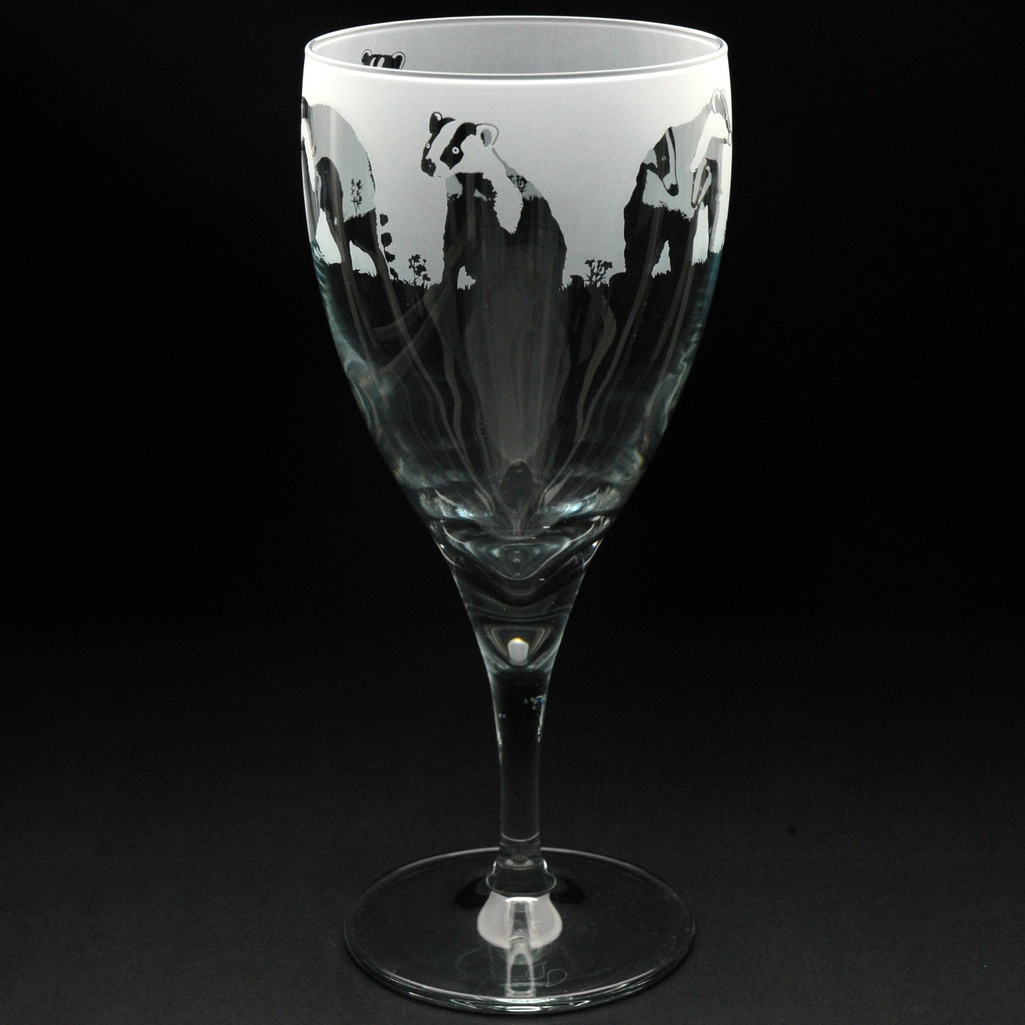 Badger Crystal Wine Glass - Hand Etched/Engraved Gift