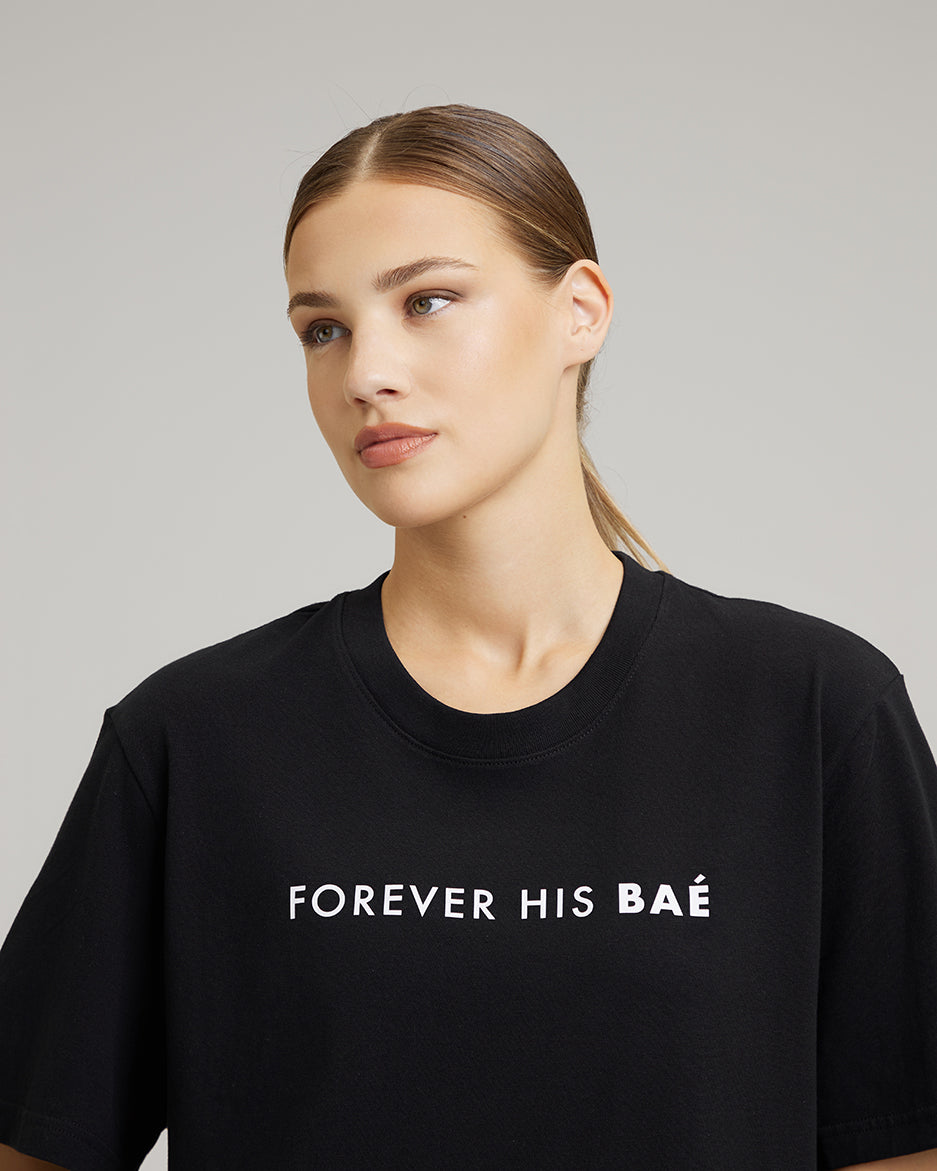 T-SHIRT DRESS WITH FEATHERS | forever his BAÉ in black