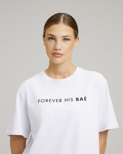 T-SHIRT DRESS WITH FEATHERS | forever his BAÉ in white