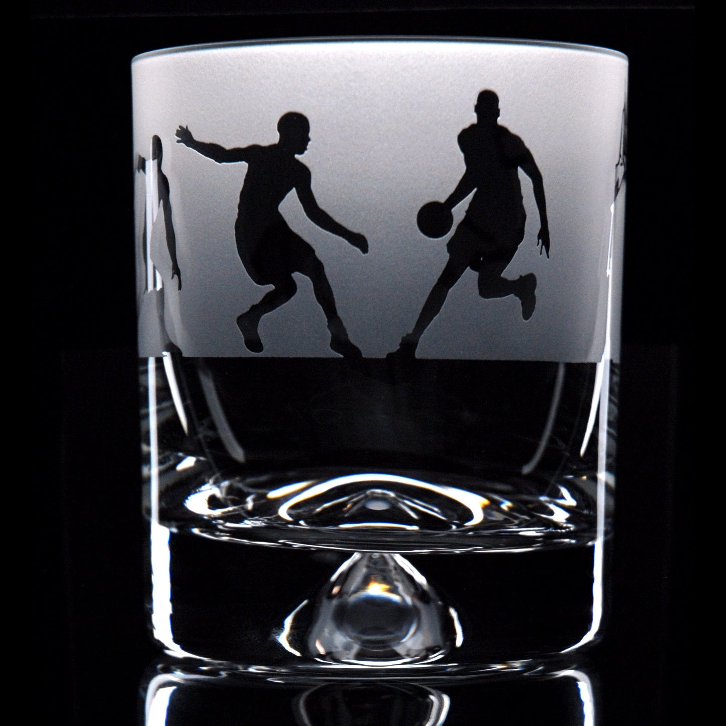 Basketball Whiskey Tumbler Glass - Hand Etched/Engraved Gift