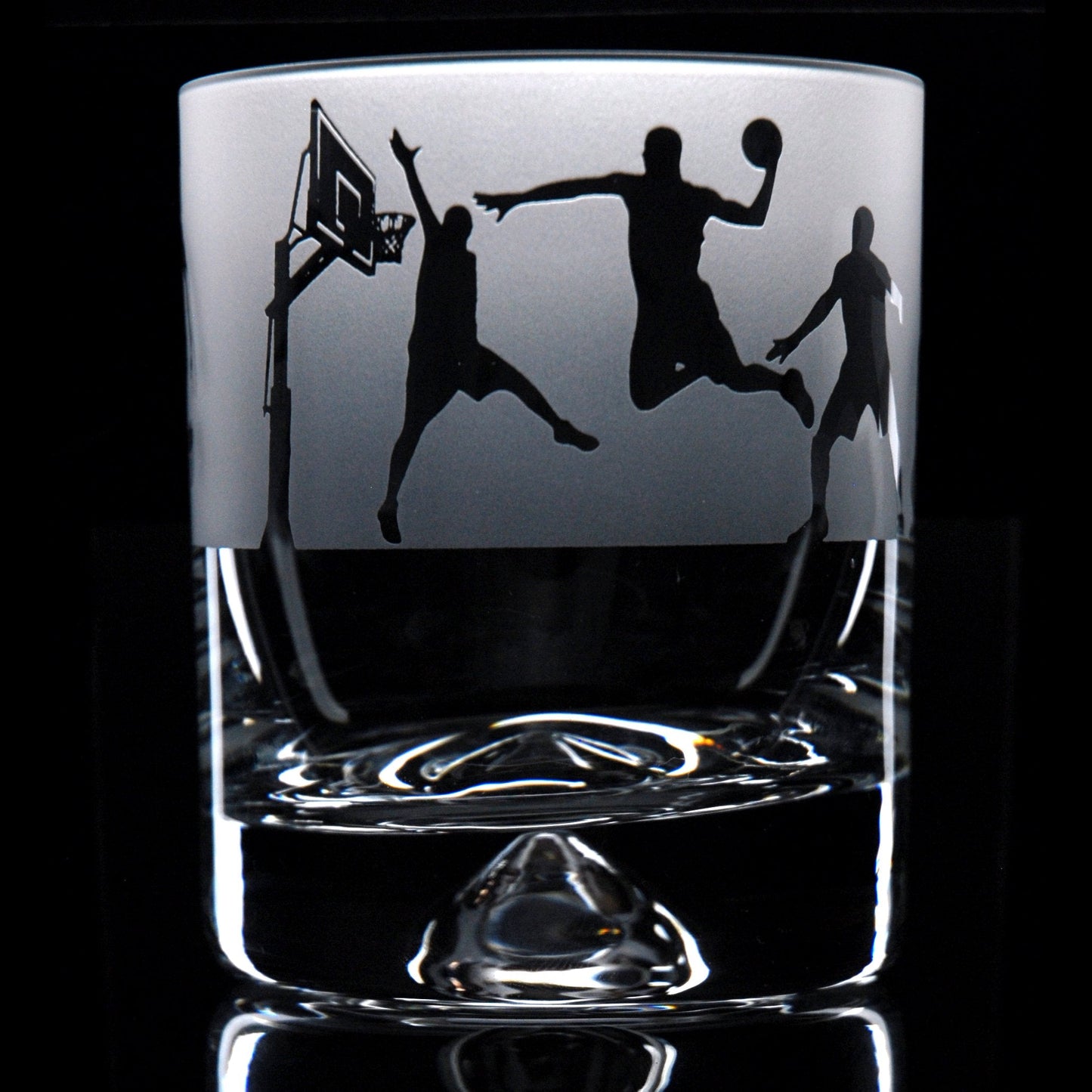 Basketball Whiskey Tumbler Glass - Hand Etched/Engraved Gift