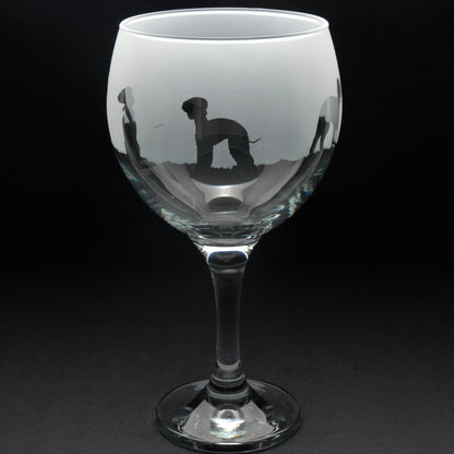 Bedlington Terrier Dog Gin Cocktail Glass - Hand Etched/Engraved Gift