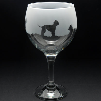 Bedlington Terrier Dog Gin Cocktail Glass - Hand Etched/Engraved Gift