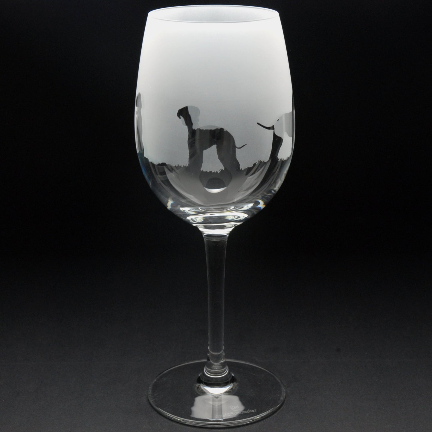 Bedlington Terrier Dog Crystal Wine Glass - Hand Etched/Engraved Gift