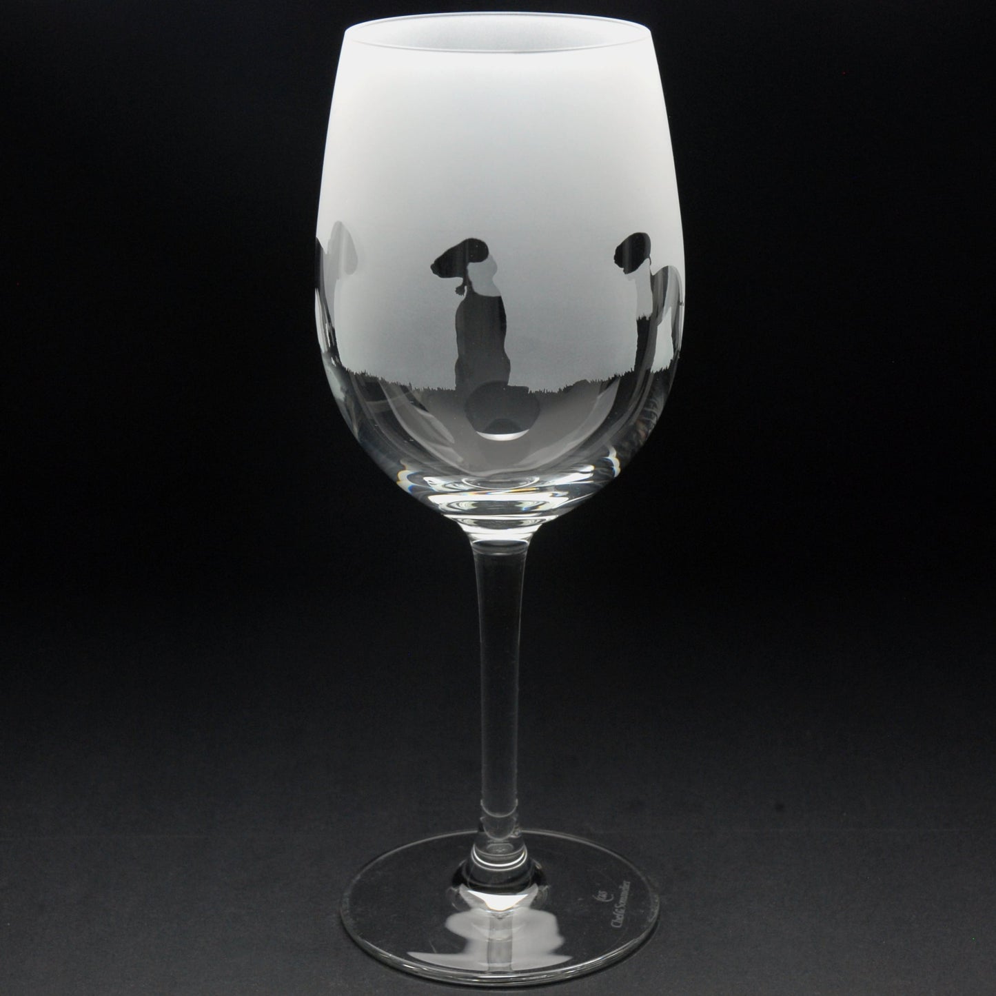 Bedlington Terrier Dog Crystal Wine Glass - Hand Etched/Engraved Gift